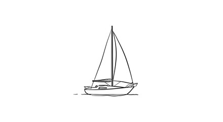Simple sailboat line drawing