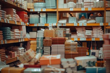 Fototapeta premium Piles of Discounted Products in a Retail Store