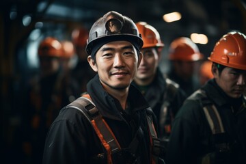 Portrait of a Asian worker on oil platform