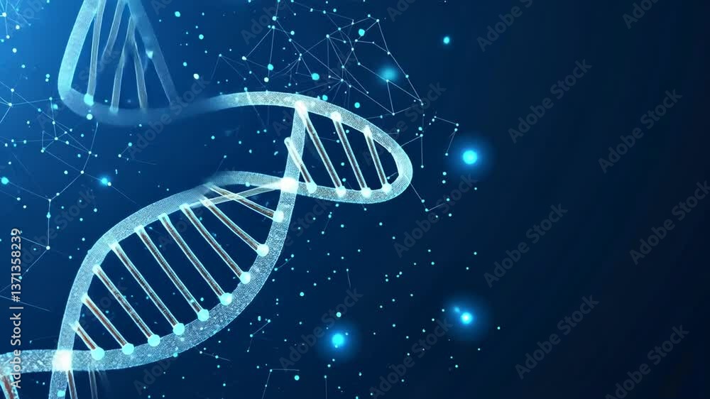 Poster elegant science template with dna molecule vector illustration generative ai