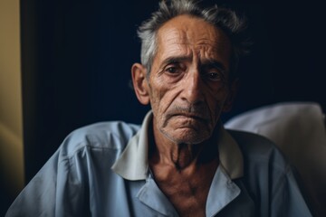 Fototapeta premium Portrait of a Hispanic elderly man in nursing home