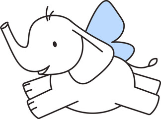 Fototapeta premium Flying Elephant with Wings