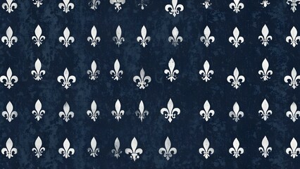 Navy and white distressed fleur-de-lis