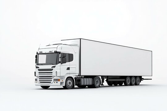 White delivery truck on a clean background, symbolizing logistics and transportation services, perfect for commercial use or advertising requirements