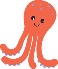 Smiling Octopus with Tentacles