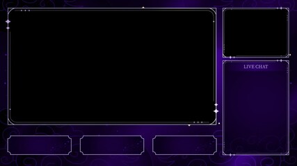 Intermission screen overlay for twitch and streaming. Fantasy and glow style