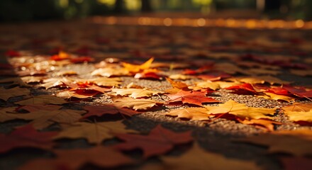Close-Up of Fall Leaves on Ground