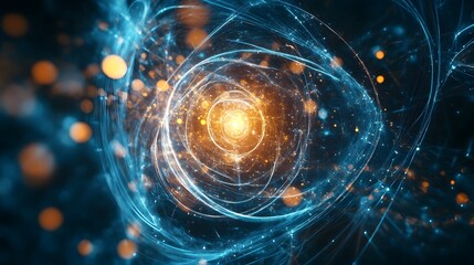 Futuristic Quantum Universe Abstract Background for Creative Projects