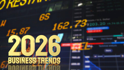 Fototapeta premium The Gold business trend 2026 for Business concept 3d Rendering.