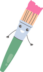 Smiling Paintbrush Character