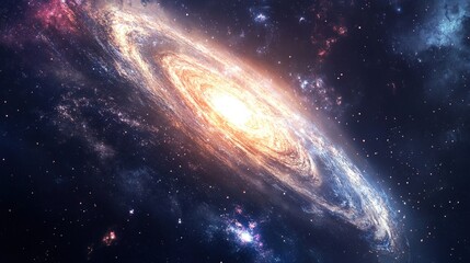 Naklejka premium Spiral galaxy in deep space (9)