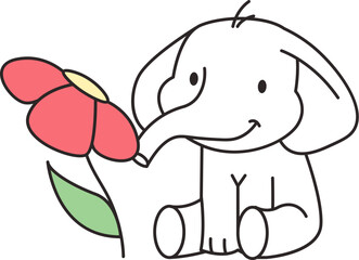 Elephant with Flower