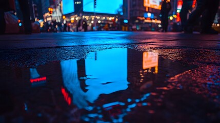 Obraz premium Vibrant Blue Advertising Screen Displaying Stunning Colors for Marketing and Promotion Purposes