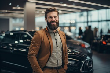 Portrait of a Auto dealer in Car showroom