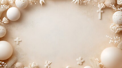 An elegant cream colored frame with decorative floral elements