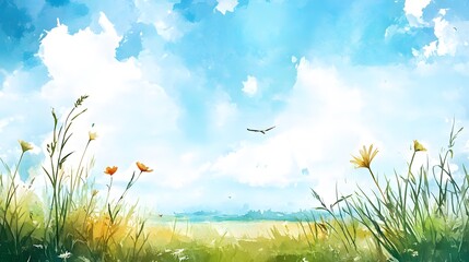 Vibrant Watercolor Summer Background for Graphic Design Projects