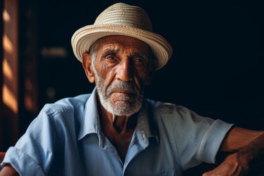 Portrait of a Hispanic elderly man in nursing home