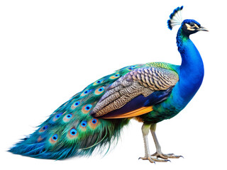 Naklejka premium peacock isolated on white