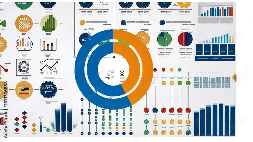 Poster vector circle infographic set for business diagrams and charts generative ai
