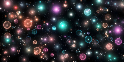 Abstract Illustration Of Colorful Space Background With Spheres