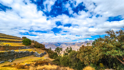 SACSAYHUAMAN INCA RUINS, CUSCO, PERU – ANCIENT STONE TERRACES
