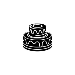 Elegant Two-Tier Cake Silhouette on Light Gray Background