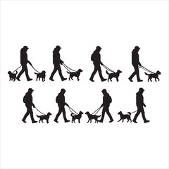 Labrador Retriever Silhouettes - Running, Sitting, and Walking Dog Vector Set