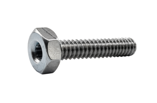 Small hexagonal steel screw for assembly