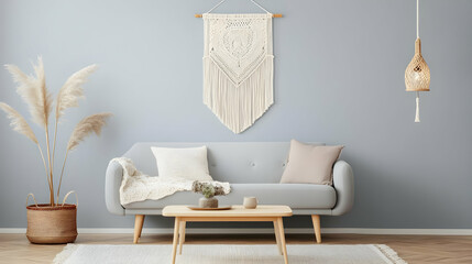 Photo A Modern Living Room Interior Design with Sofa Decoration and Minimalist Style