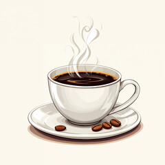 Obraz premium A hot brown caffeine beverage in a mug, perhaps espresso or cappuccino