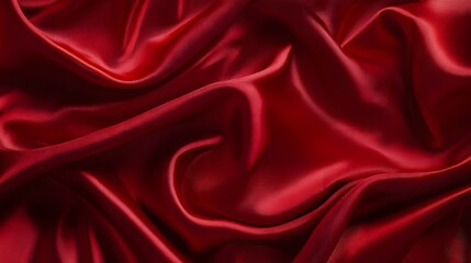 Fototapeta premium Professional Close-up Shot of Crumpled Red Satin Texture Background