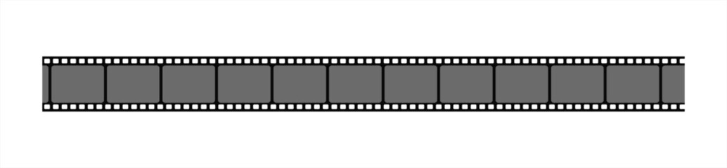film strip icon used for videography elements, cinema reel. Filmstrip with frames, photo and videos for camera. Old white and black film tapes of 35mm. Realistic film strip, vector 10 eps.