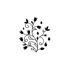 Minimalist Floral Design: Black & White Botanical Illustration