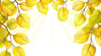 Autumn leaves frame, sunlight, nature, background, graphic design, stock photo