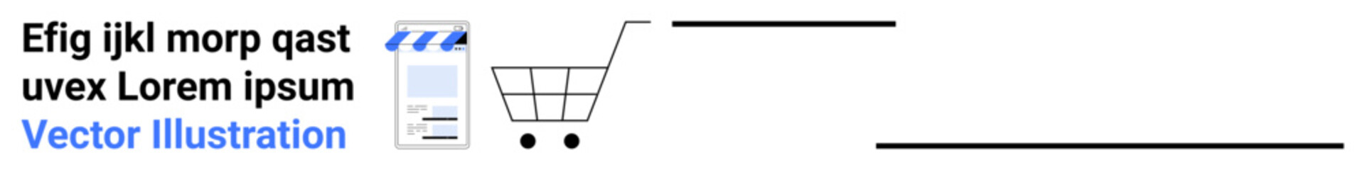 Shopping cart with a receipt placed alongside placeholder text, representing ecommerce, checkout process, and payment. Ideal for retail, technology, marketing, startup, ecommerce app simple landing