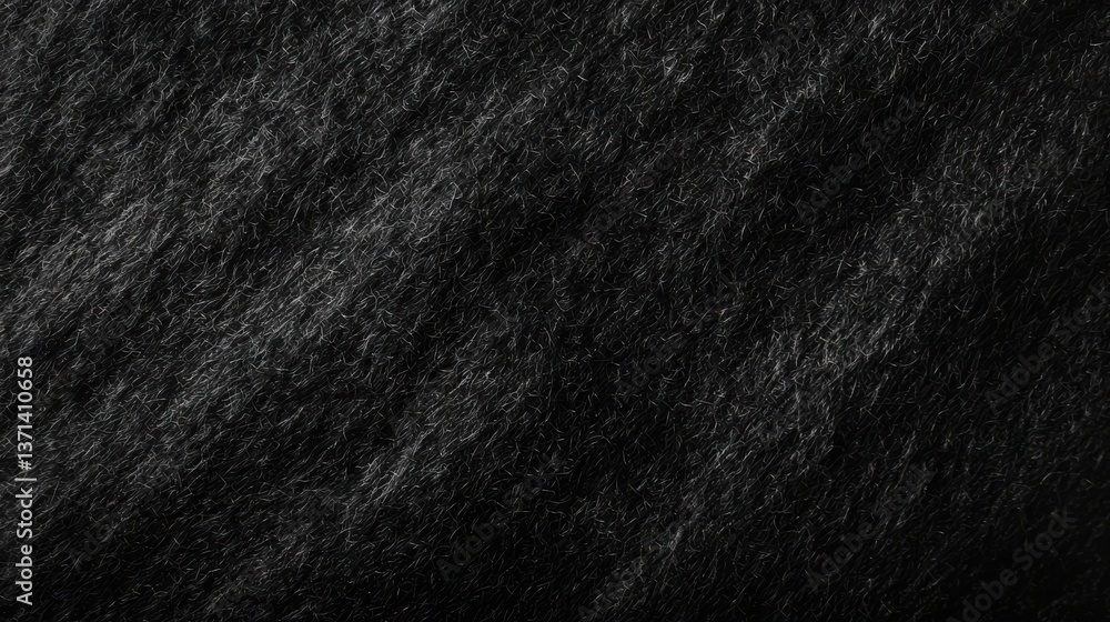 Poster high resolution black texture felt texture fiber natural wool pattern background. real black felt wo