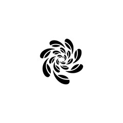 Minimalist Abstract Swirl Design in Black on White