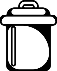 Trash bin Garbage icon in flat line. trash dustbin sign icon isolated on transparent background