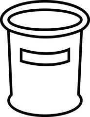 Trash bin Garbage icon in line. trash dustbin sign icon isolated on transparent background