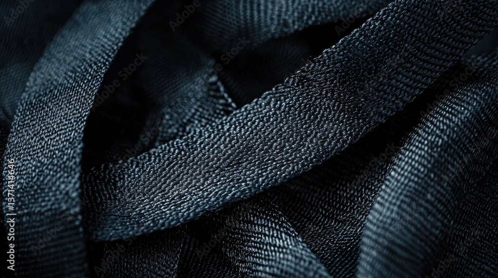Poster macro texture fabric of large binding for sewing black background color.