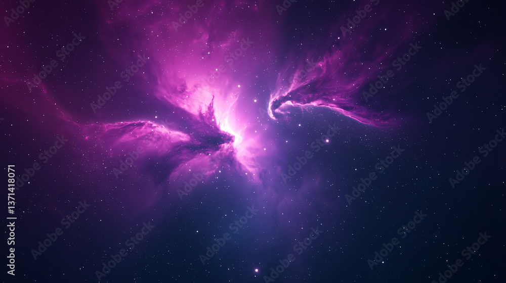 Poster cosmic nebula displaying brilliant colors and patterns in the night sky capturing the imagination an