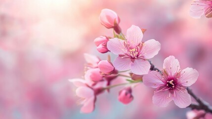 Fototapeta premium Pink blossom in spring for mobile wallpaper