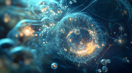 Obraz premium Futuristic Microcosm Abstract Science Background for Projects and Presentations