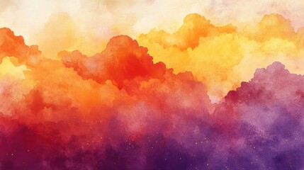 Fiery sunset cloudscape, vibrant colors, atmospheric background, ideal for design
