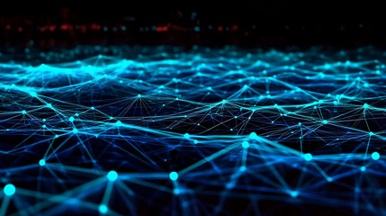 Abstract Illustration Of Blue Network Data And Digital Connections