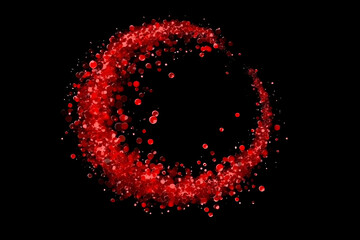 Abstract Red Bokeh Circle Against Black Background Illustration
