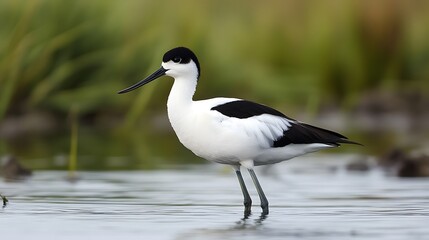Naklejka premium Professional Image of Pied Avocet Recurvirostra Avosetta in Natural Habitat