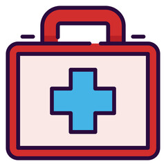 Fototapeta premium First Aid Kit Filled Icon