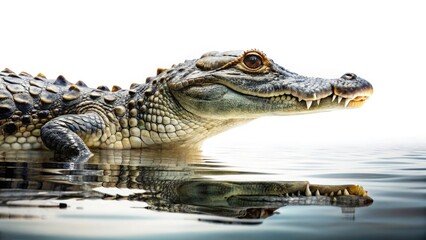 Fototapeta premium Alligator in Water - Swamp Wildlife Photography, Reptile Underwater Image, Nature Scene, Florida Gator, Wild Animal Photo