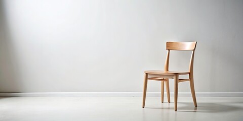 Minimalist Wooden Chair Isolated on White Background - Modern Design, Simple Aesthetic, Home Decor Inspiration, Scandinavian Style, Elegant Furniture Piece, Interior Design Highlight